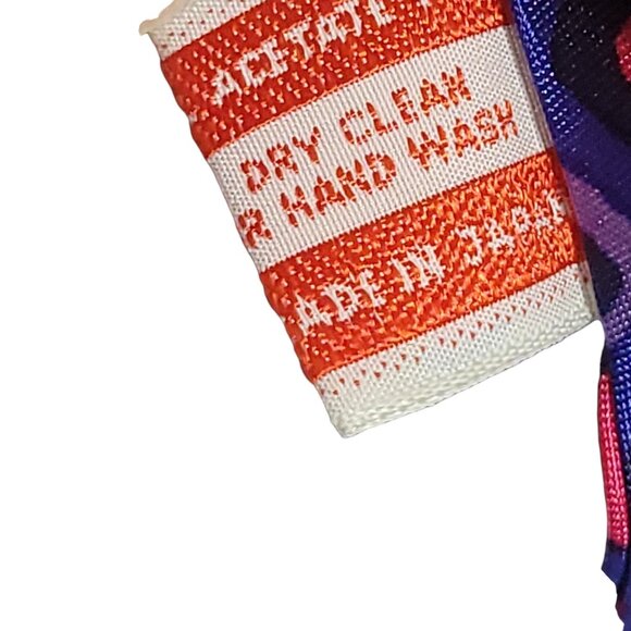 Vtg Hand-Printed Silk Neck Scarf With Colorful Geometric Pattern Japan Acetate - Picture 4 of 16